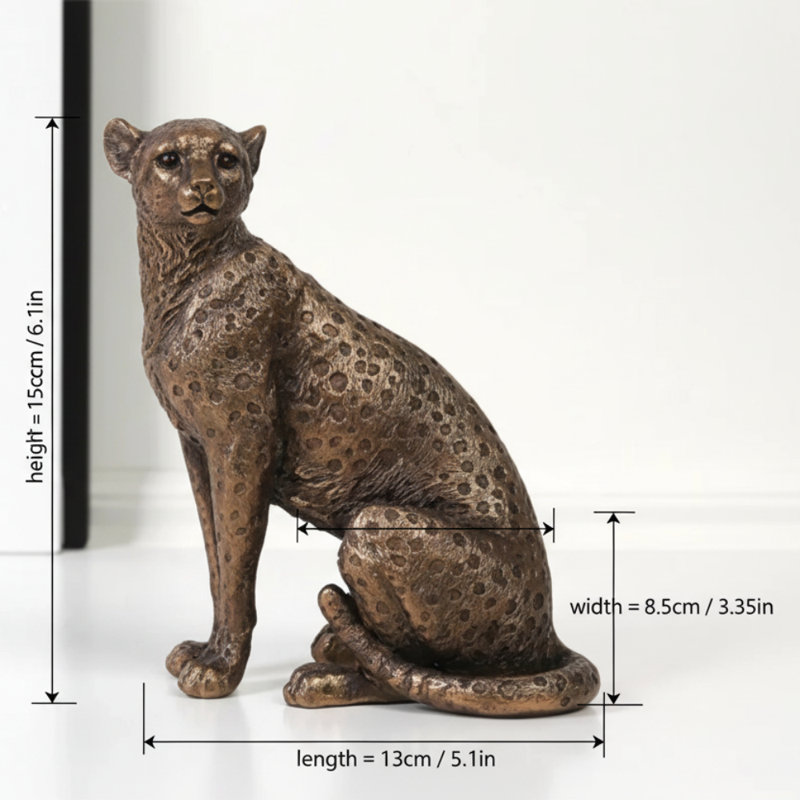 Vintage Cheetah Figurine for Home Decor