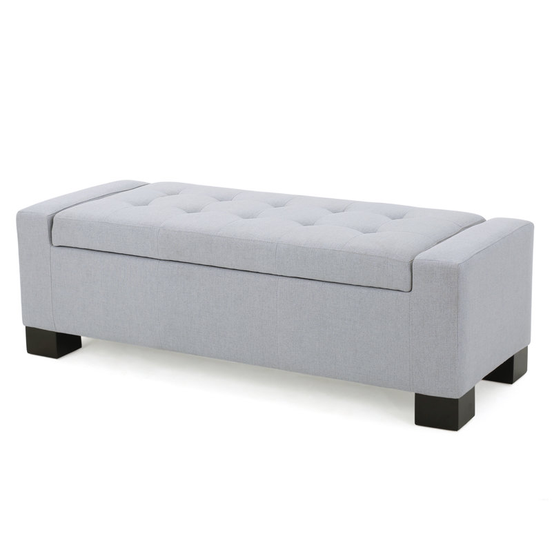 Gianluca Upholstered Ottoman, Light Gray Fabric
