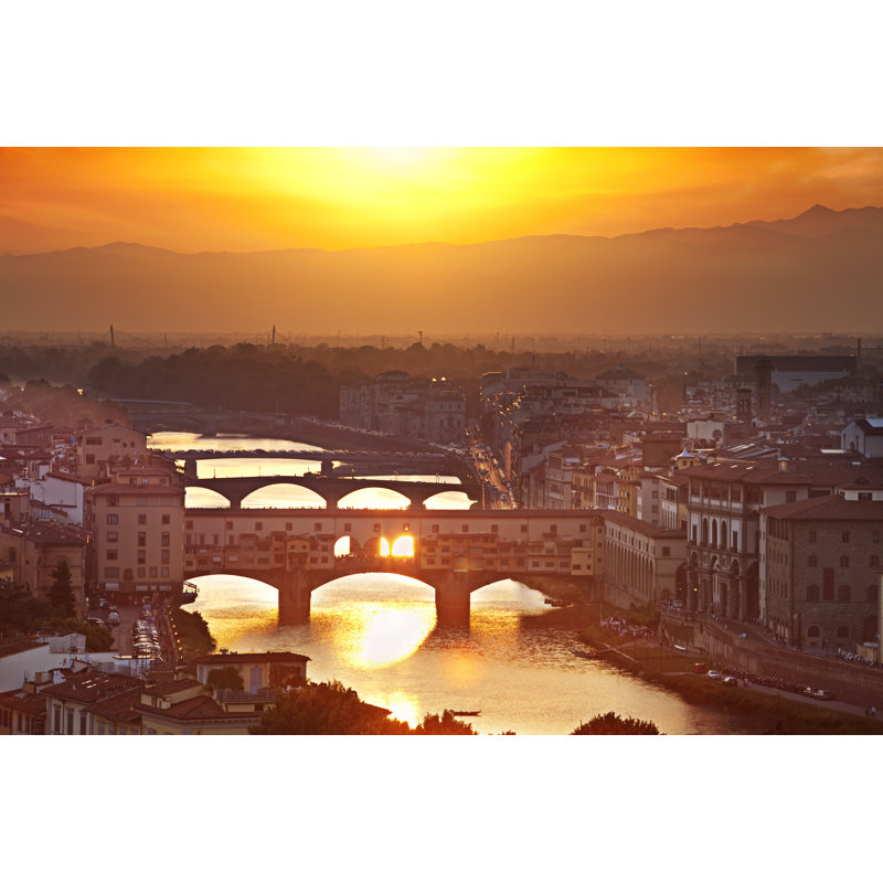 Boxgrove Bridges Of Florence by Alkir - Wrapped Canvas Print, 81cm H x 122cm W 3.8cm D