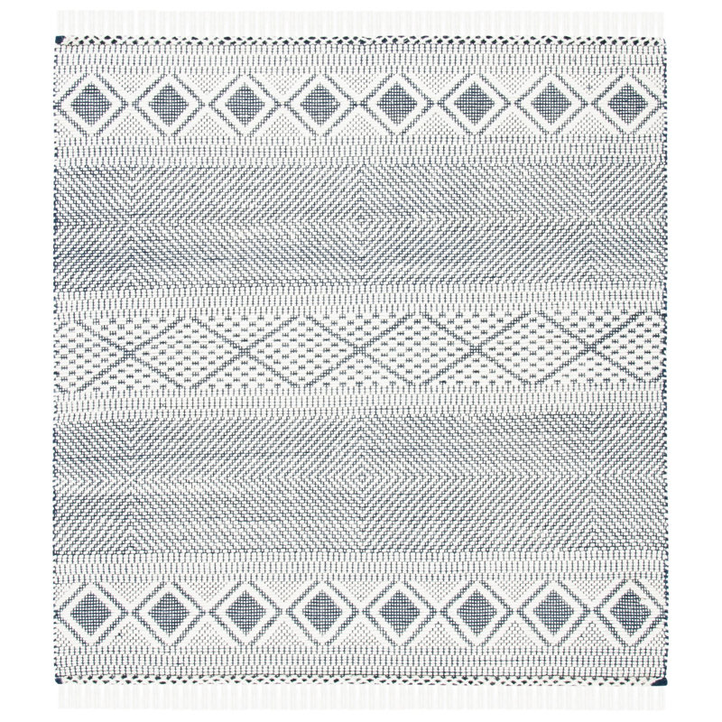 Senecal Natura Hand Woven Wool Southwestern Rug, Square 6'