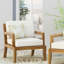 Chaise de patio en teck avec coussins