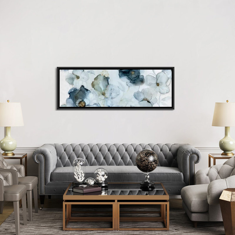 «Flowering Indigo» par Carol Robinson, reproduction d'art graphique sur toile tendue, H 16 po x l 48 po x P 1,5 po