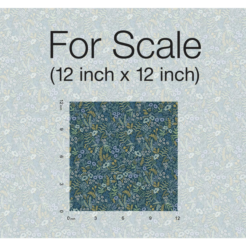 Papier peint tapisserie 27 pi x 27 po Rifle Paper Co., Indigo