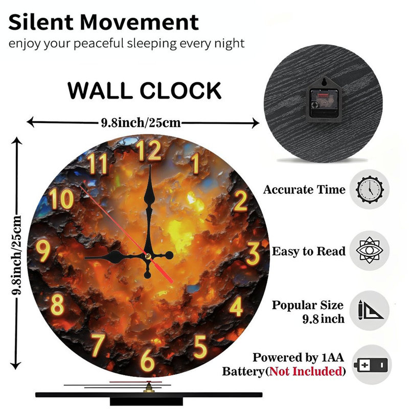Horloge enflammée à chiffres lumineux
