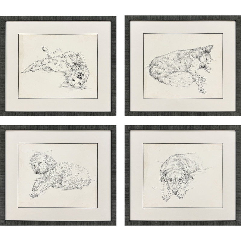 Art antique avec croquis de chien