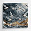 Oiseaux, art mural en métal noir-328471358
