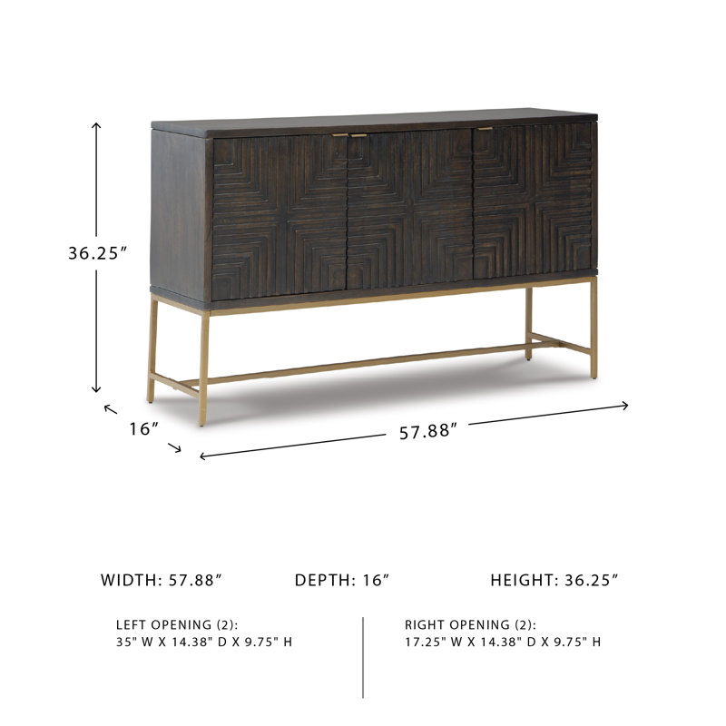 Beatty 57.88 " W Solid Wood Sideboard