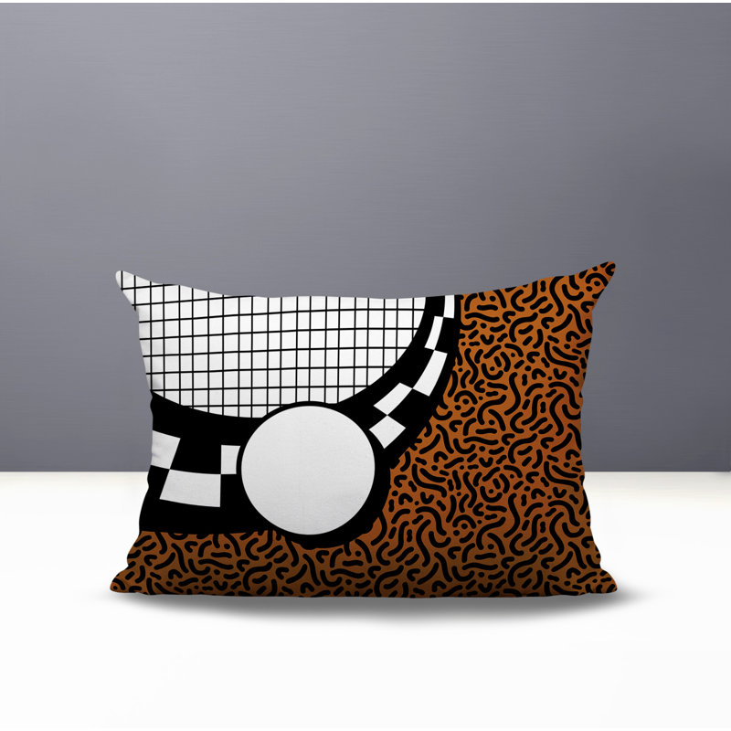 Coussin lombaire réversible Dotrix, Rectangle H 14 po x l 20 po, Orange