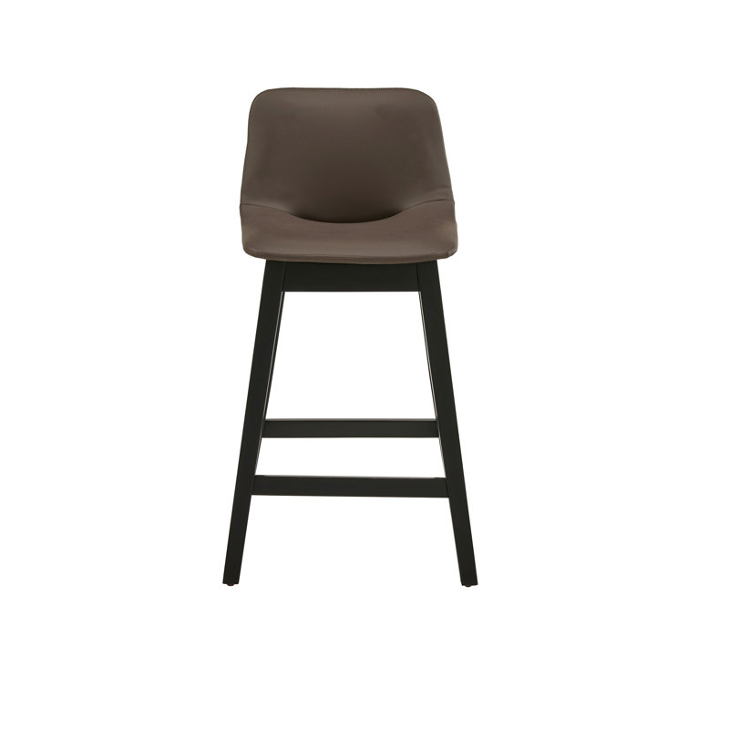 Griggsville Black Finish Vegan Leather Counter Height Chair (Set Of 2) - Gray, Brown
