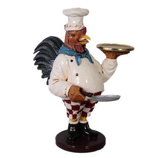 Statue de petit coq cuisinier