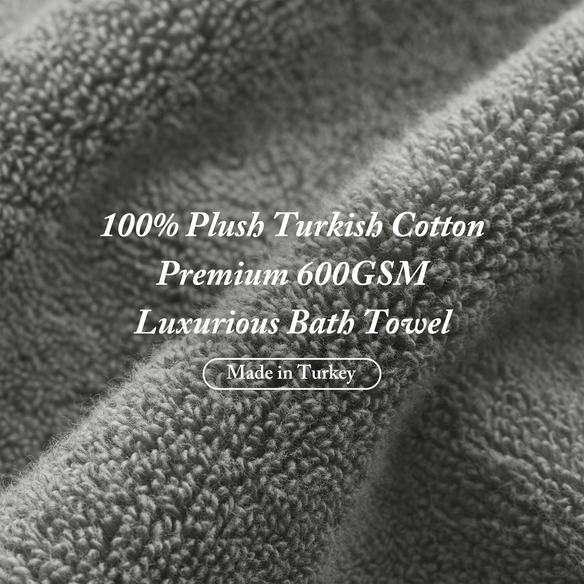 Turkish 100% Cotton Oversized Quick Dry Highly Absorbent Towel Set, Charcoal, 6 Piece Towel Set