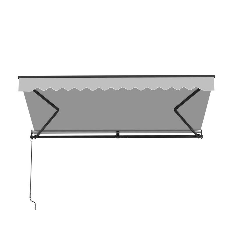 Auvent de patio rétractable motorisé - cadre noir, l 10 pi x P 8 pi, Gris