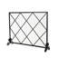 Pare-étincelles en fer - panneau simple, diamant classique élégant, 41,5 po x 8,9 po 32,1 po, fer noir, panneau avec finition minimaliste moderne