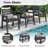 Immie 7- Piece HDPE Outdoor Dining Table Set With Chairs & Umbrella Hole, Black-1015650110-1015650108