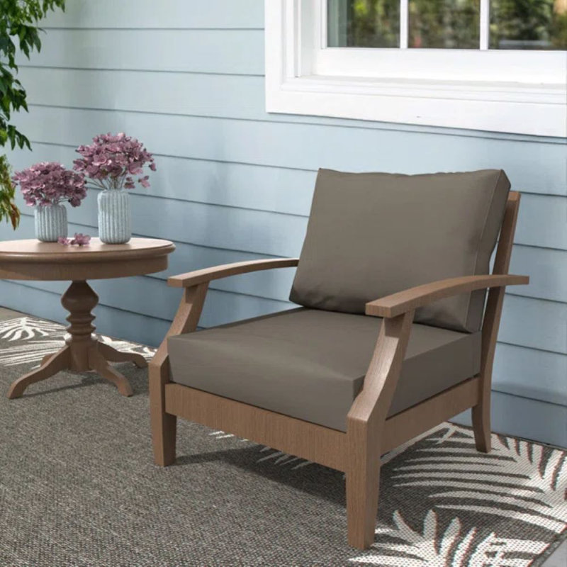 Sunbrella Outdoor Cushion, Seat/Back Replacement Cushion for Outdoor Furniture Arm Chair, Spectrum Graphite