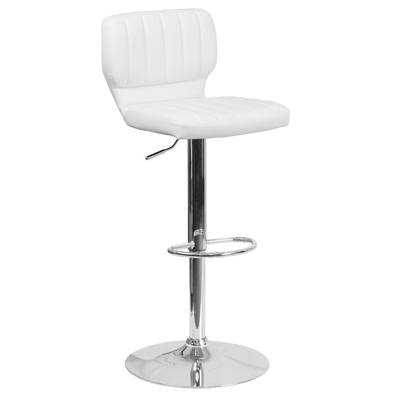 Tabouret pivotant à hauteur réglable Troutville, Blanc
