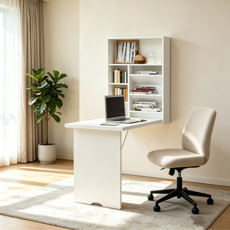 Bureau convertible haut de gamme, bureau mural, bureau de jeu suspendu, bureau d'ordinateur au style intemporel (bureau seulement)