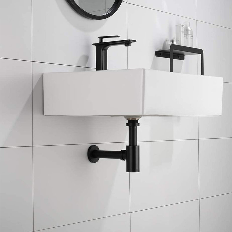 Siphon rond pour bouteille, Noir mat