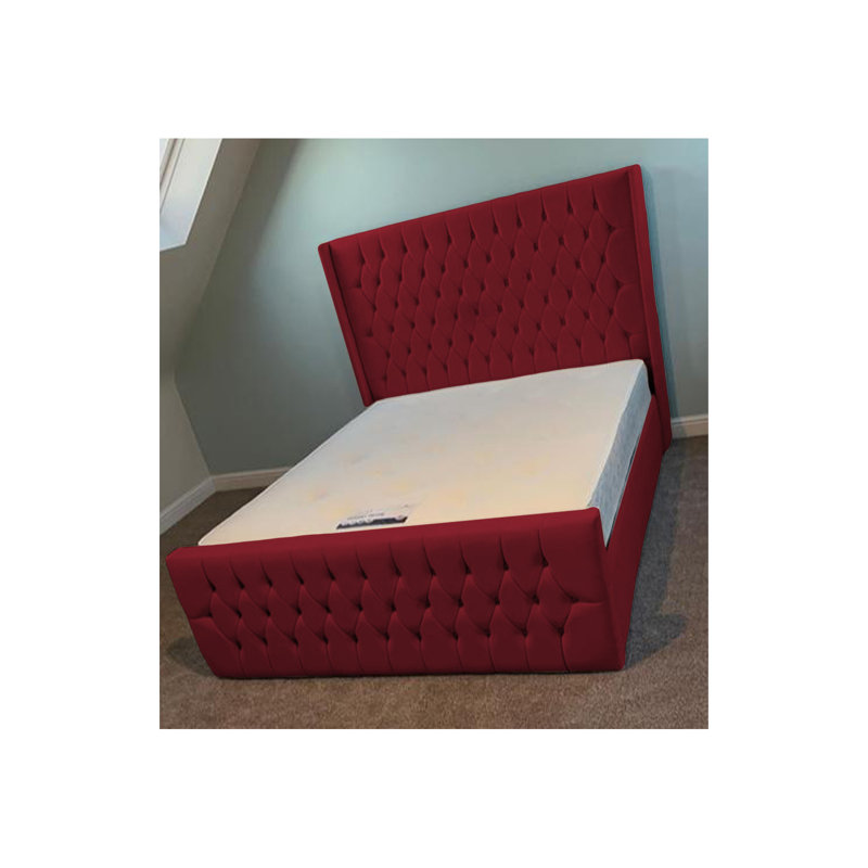 Dothan Upholstered Bed, Single (3'), Burgundy