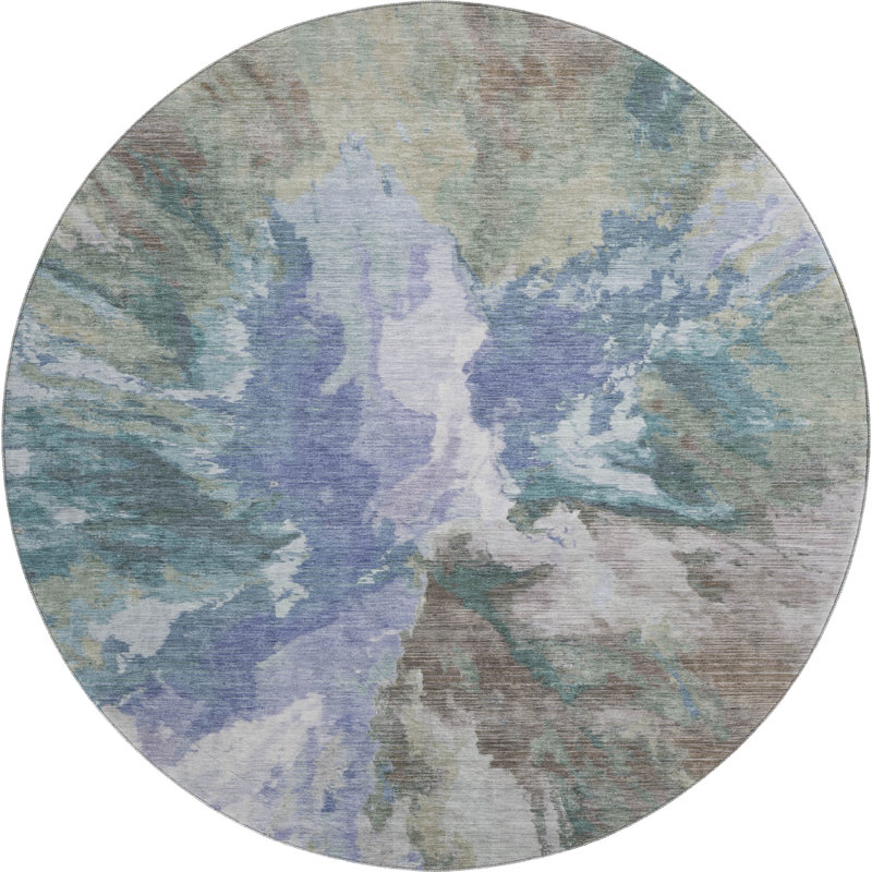 Premium Machine Washable Marasco AMF1632 Modern Rug, Round 8'