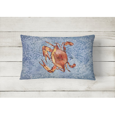 Crab Outdoor Reversible Throw Pillow