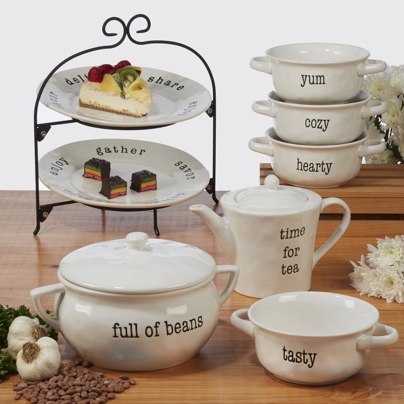 Certified International Just Words Bean Pot
