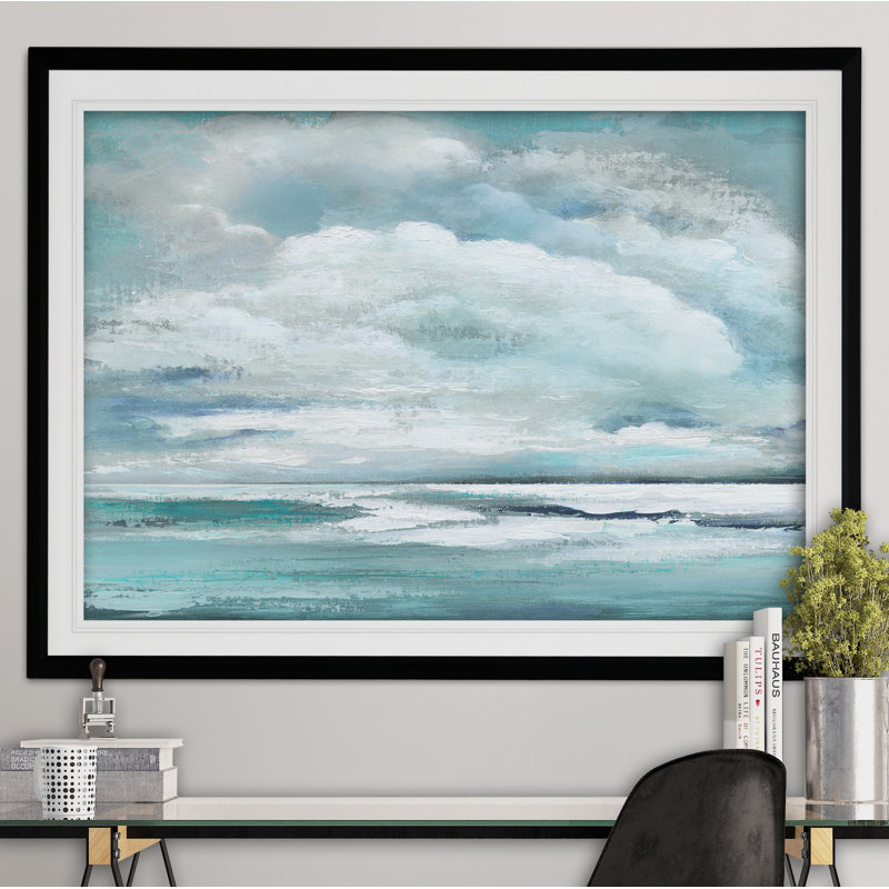 « gonflée clouds », reproduction de peinture à l’acrylique encadrée, Noir, H 30 po x l 40 po x P 1,5 po