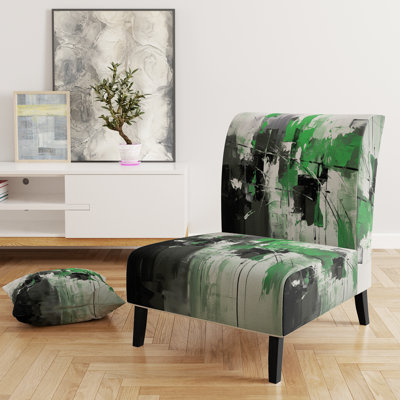 Paper Euphoria I - Upholstered Contemporary Slipper Chair, Orange Accent Chair