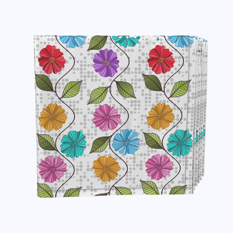 Polyester Floral Square Napkin