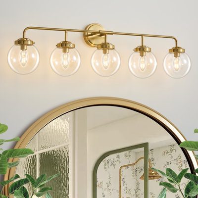 Airabelle Bathroom Vanity Lighting With Clear Shades Dimmable Bathroom Light Fixtures