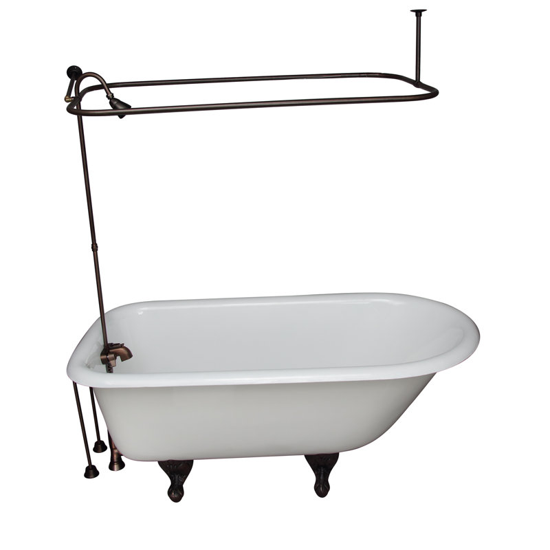 67 " L x 30 " W Freestanding and Mounting / Installation Required Soaking Cast Iron Bathtub, Oil Rubbed Bronzed