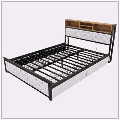 Lit plateforme tapissier Cheyann