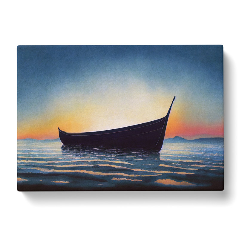 Boat At Sunrise - Wrapped Canvas, 35cm H x 50cm W x 3cm D
