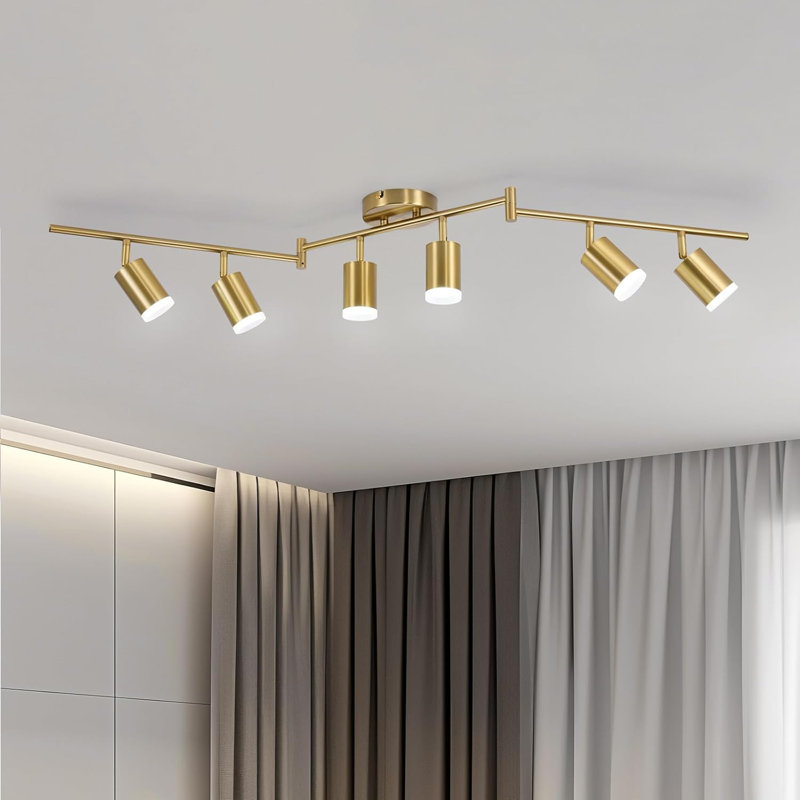 6 Light Gold Track Lighting Kit