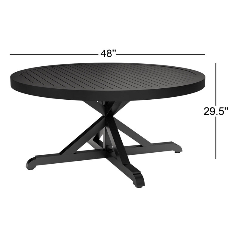 Monterey Outdoor Round Dining Table, 29.5'' H x 48" W x 48" L