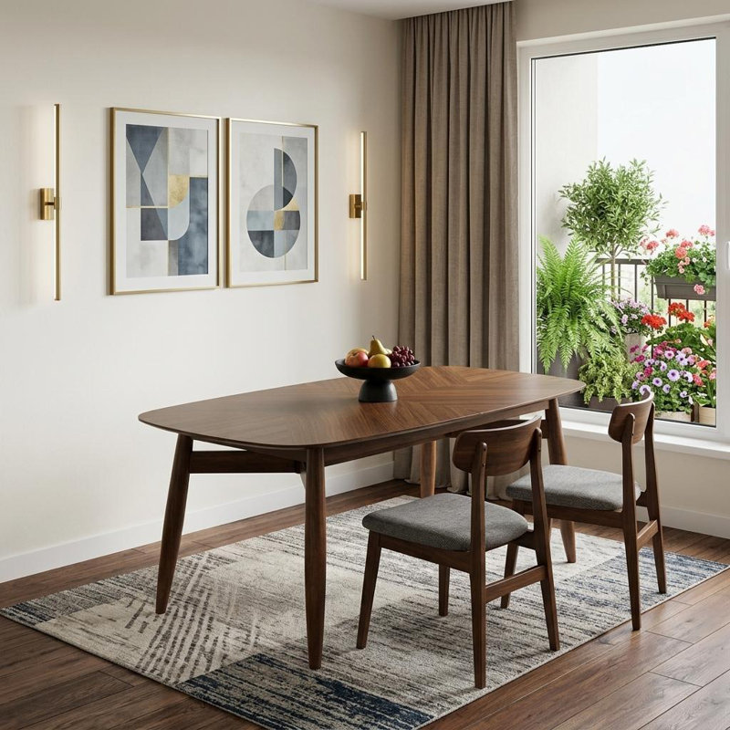 Valletta Ash Solid Wood Base Dining Table
