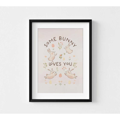 Some Bunny Wall Art Print - Watercolor, Ready to Hang