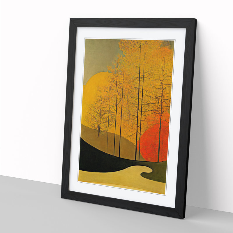 Autumn Forest Vol.5 - Single Picture Frame Print, 64cm H x 46cm W, Walnut Framed