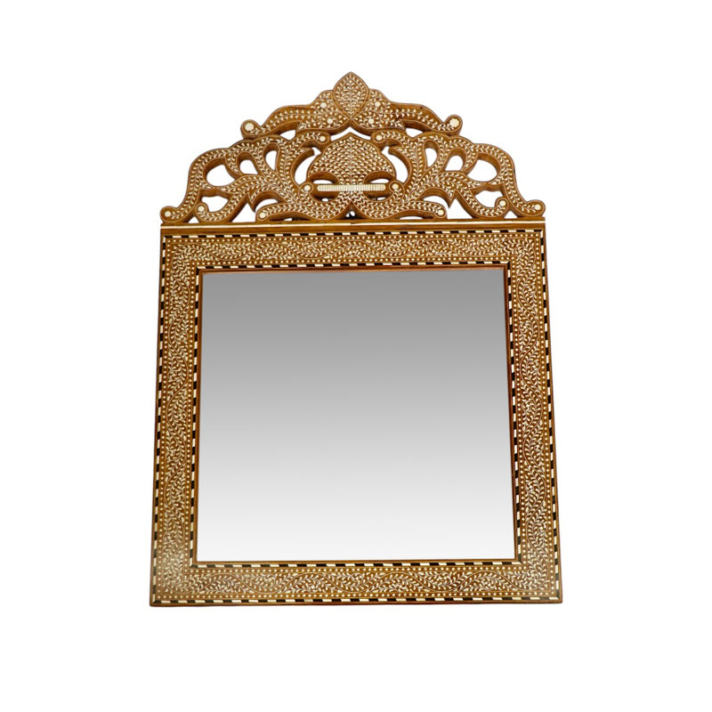 Adi Wooden Bone Inlaid Mirror