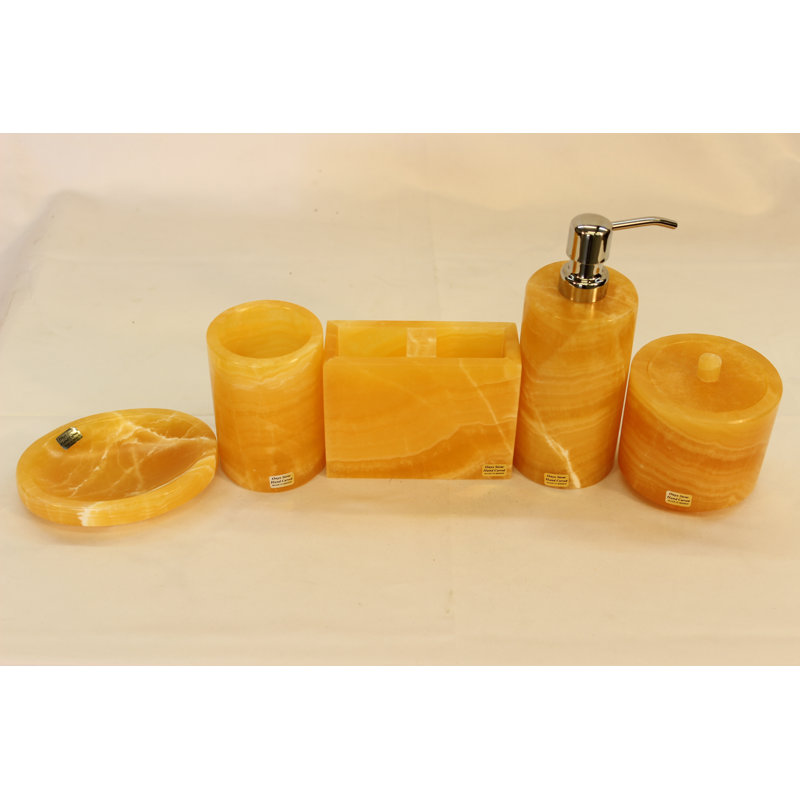 6Pc Honey Onyx Bath Accessory Set