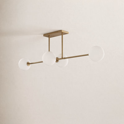 Luanda 4 Light Glass Steel Pendant