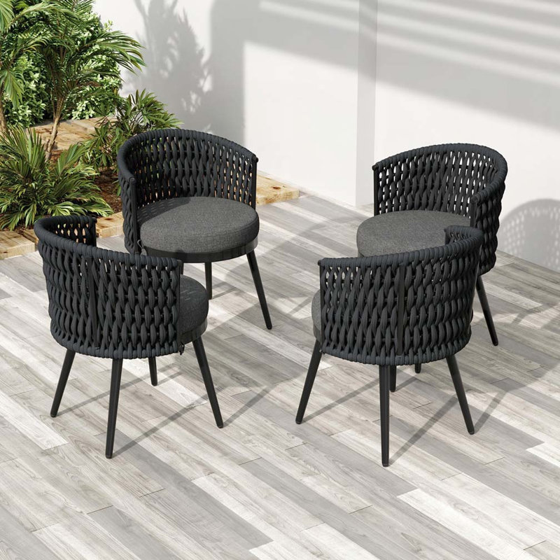 Outdoor Patio Dining Chair, Dark Gray