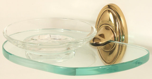 Soap Dish, Polished Brass