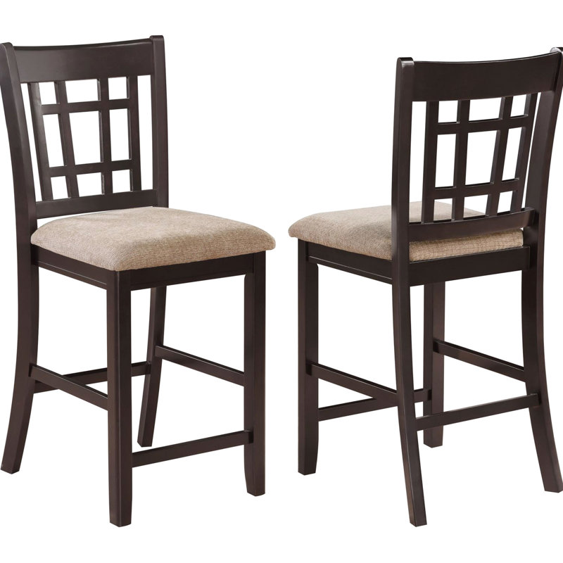 De 2 tabourets de hauteur de comptoir en brun clair - siège rembourré doux, conception classique pour sièges de salle à manger avec rembourrage en mousse confortable évasé
