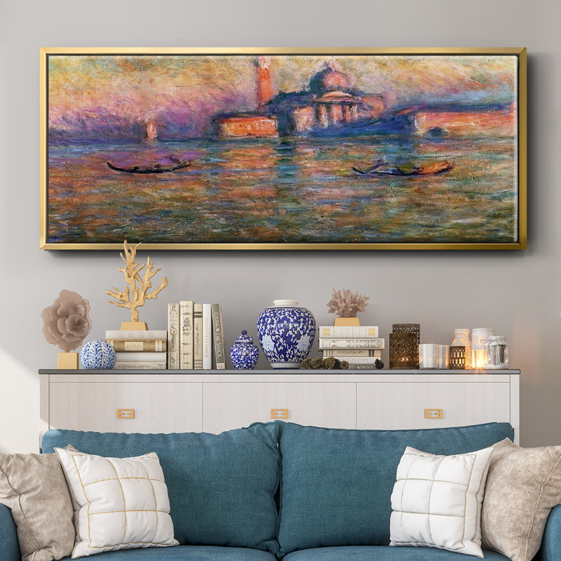 San Giorgio Maggior, 1908 04, reproduction d'art sur toile, H 8 po x l 20 po x P 1,5 po, Or