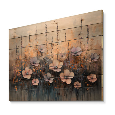Fantasy Of Lavender And Succulent In Countryside - Succulent Wood Wall Art - On Natural Pine Wood