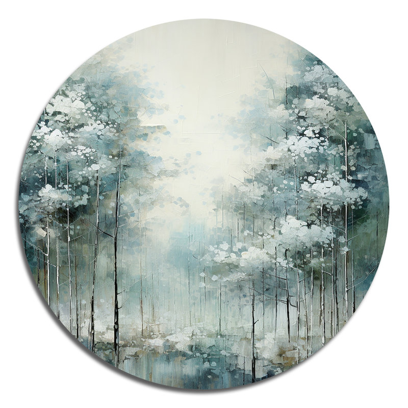 Gurtig, pin enchanté, forêt I - art floral rond en métal, H 16 po x l 16 po