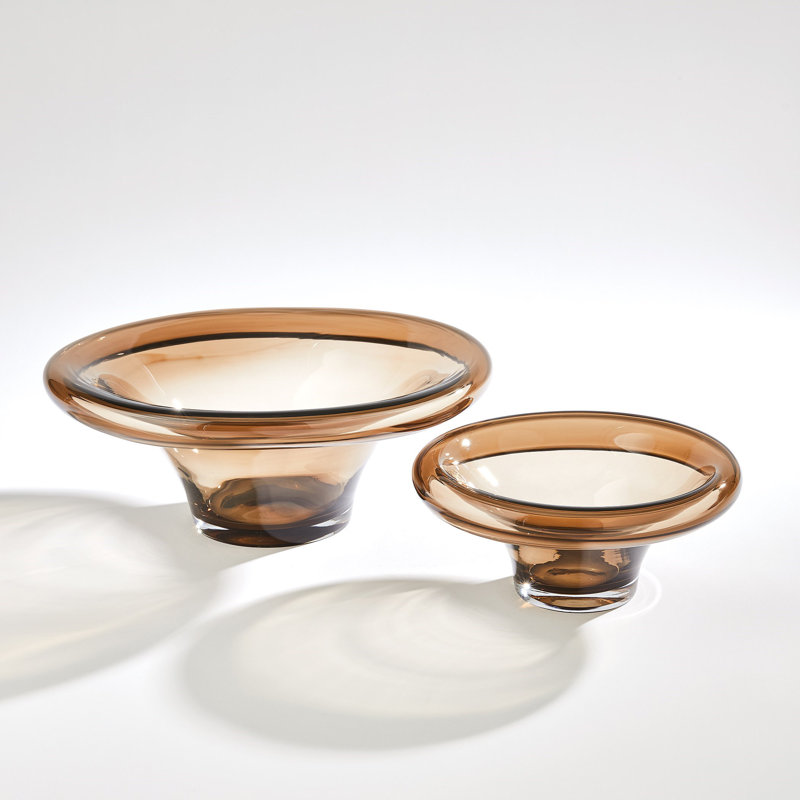 Tourneau Handmade Glass Decorative Bowl, 4" H x 11" W x 11" D