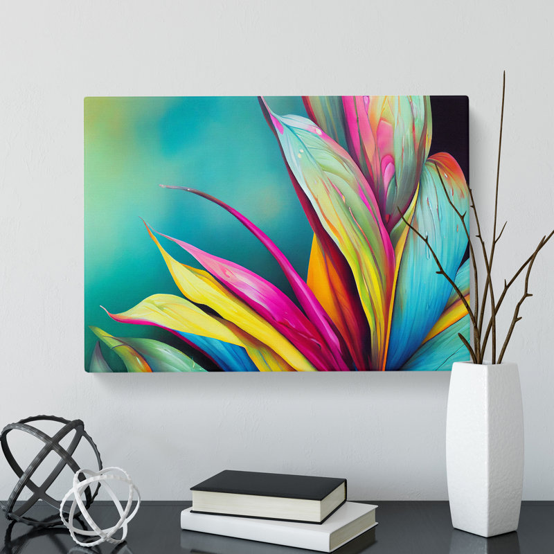 Ravishing Tropical Leaves Abstract - Wrapped Canvas