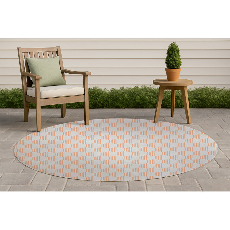 Hexaline Non-Slip Outdoor Rug, Round 5'